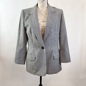 Pendleton Black and White Plaid Blazer